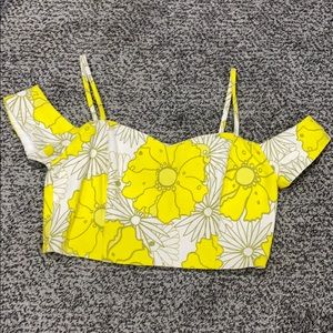 Yellow floral crop top